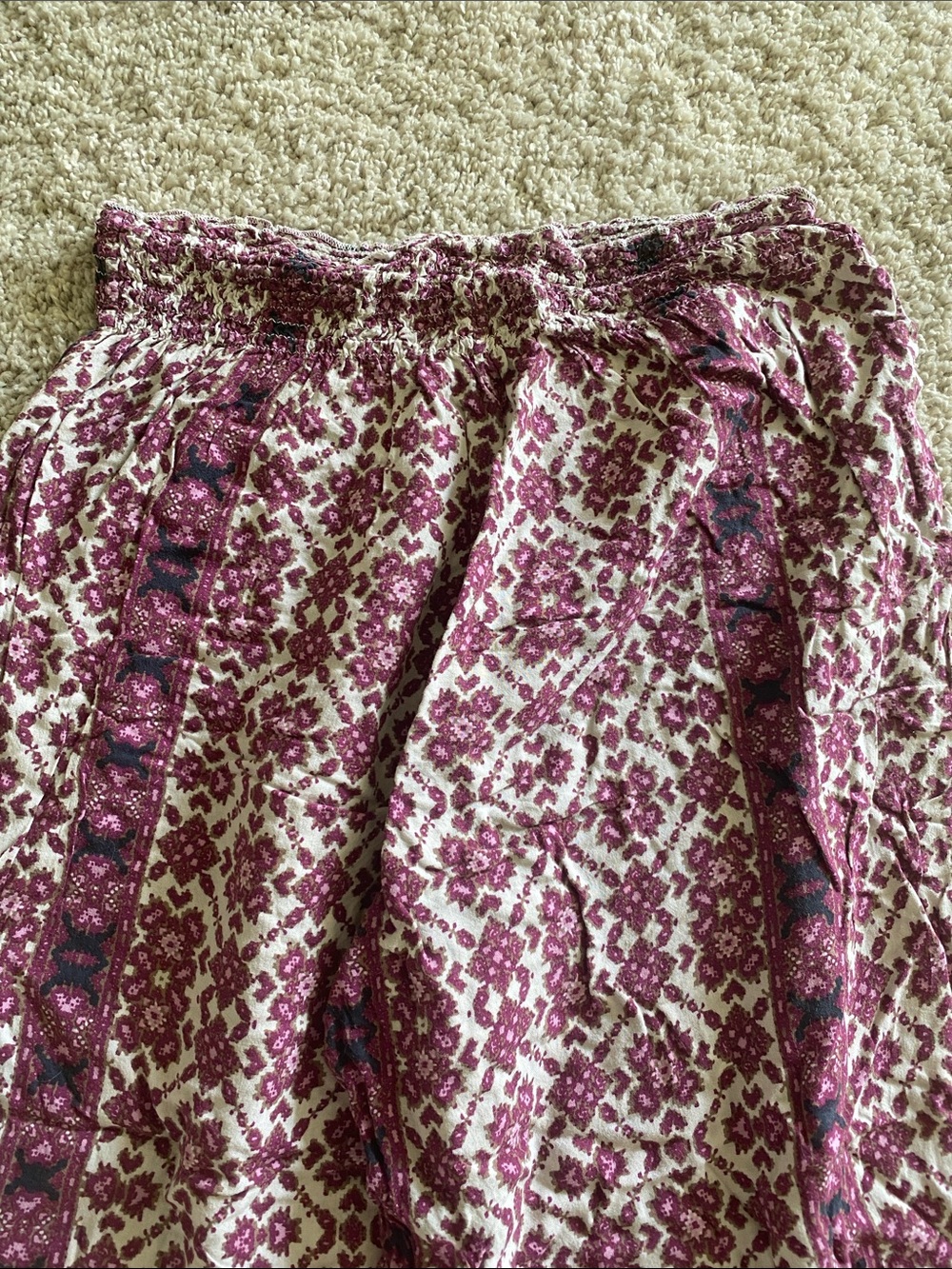 Brandy Melville Pink and White wide leg  boho pants